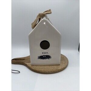 Rae Dunn “NEST” 8.5" Ceramic Cream Birdhouse Free Standing Gift By Magenta NWT